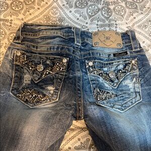 Miss Me Women's Embellished skinny Jeans in Faded Blue size 26